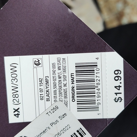 NWT Ava &Viv black leggings 4x - Picture 4 of 7